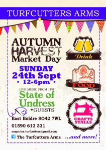 Autumn harvest market day at the Turfcutters Arms East Boldre