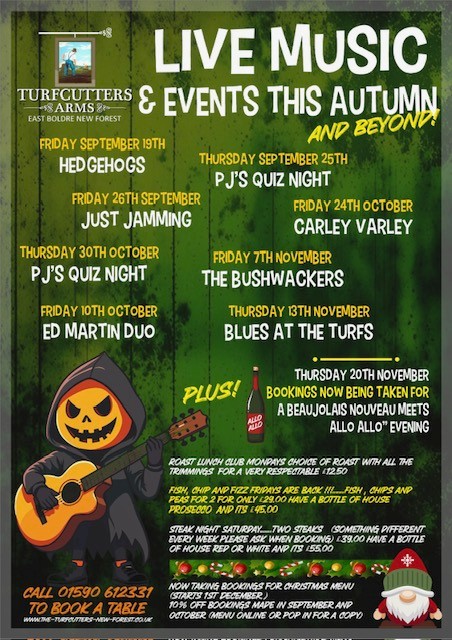 Autumn events at the Turfcutters Arms
